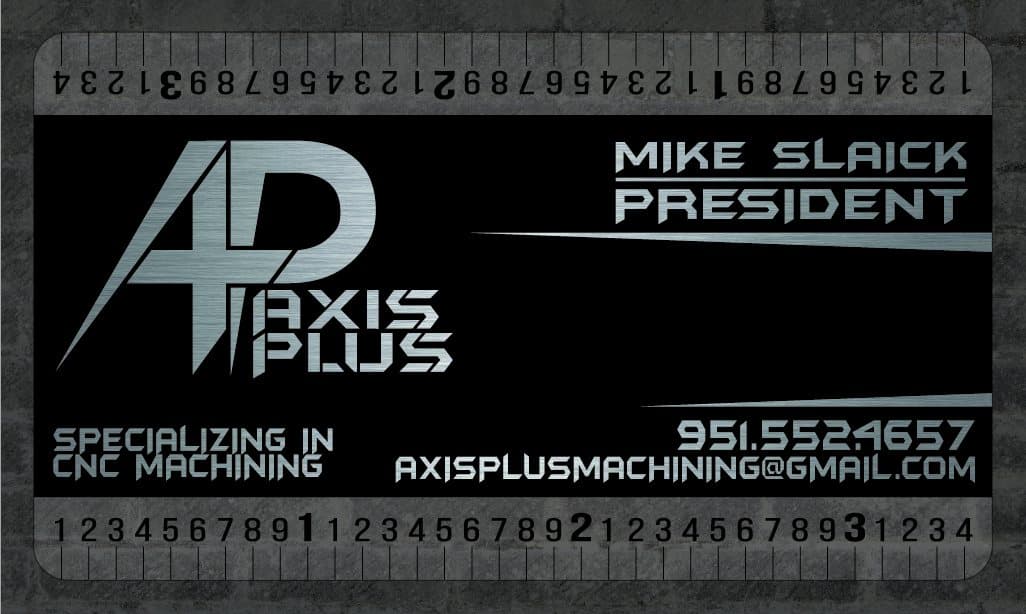 Axis Plus Machining business card design