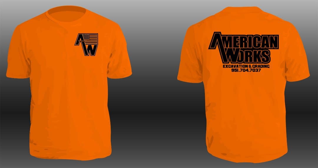 American Works Excavation & Grading tee design