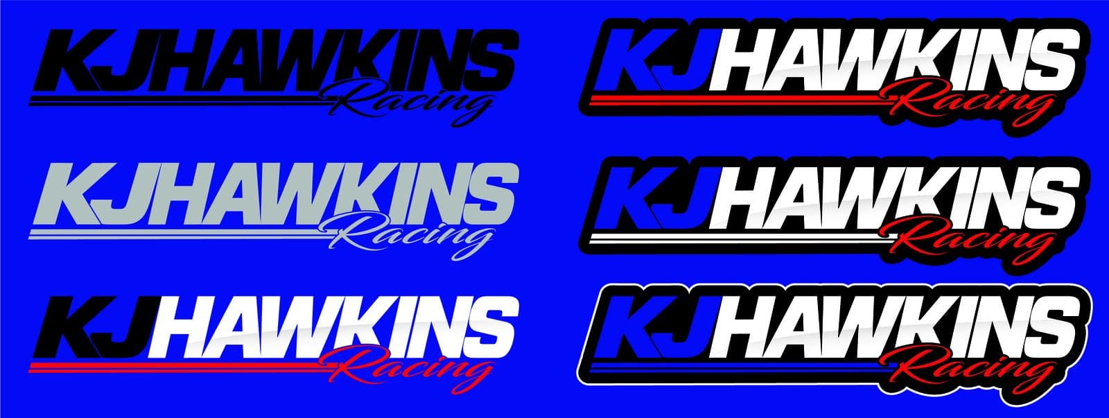 KJ Hawkins Racing logo, color variations