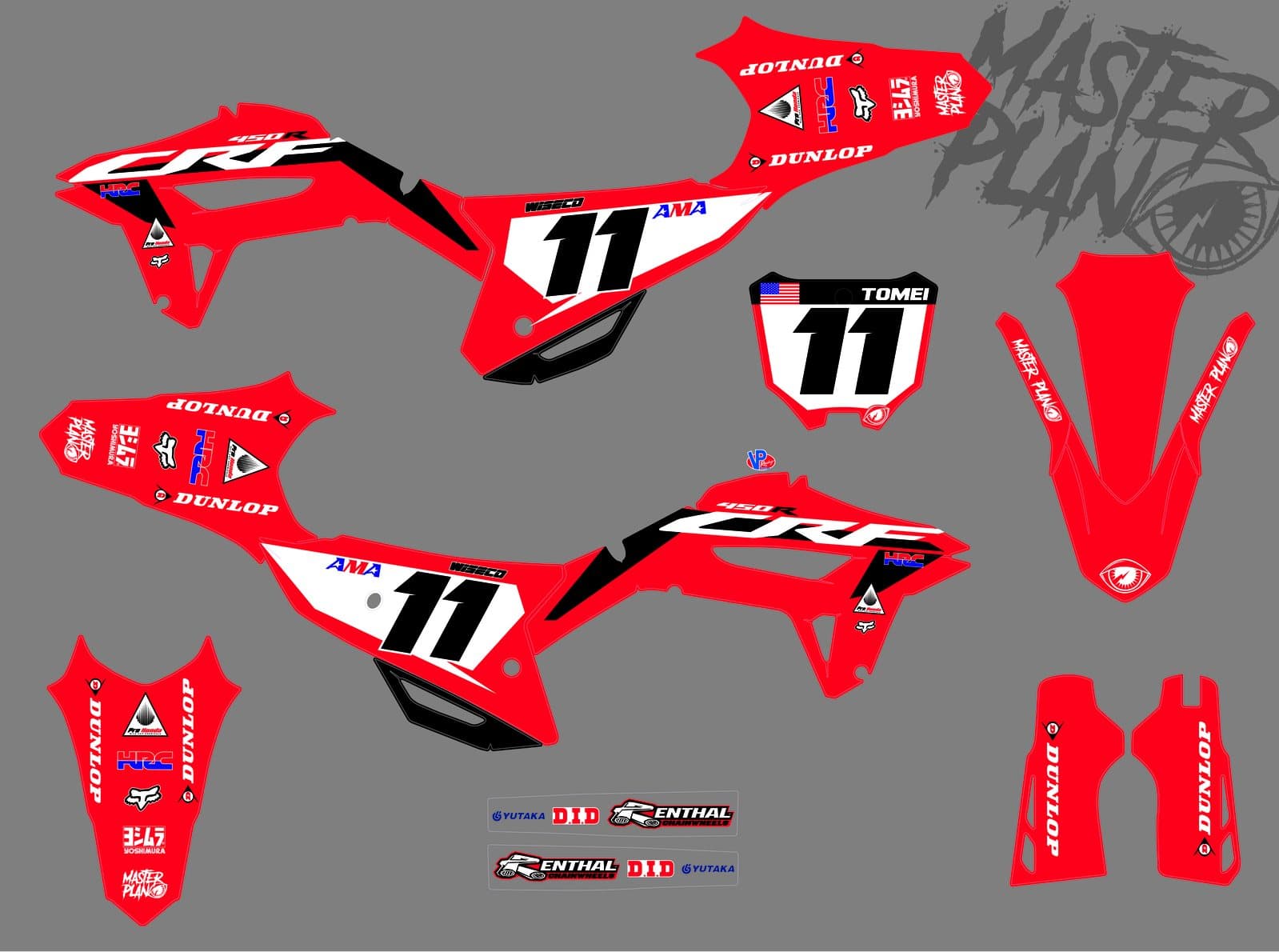 Tomei #11 Honda CRF450R graphics kit