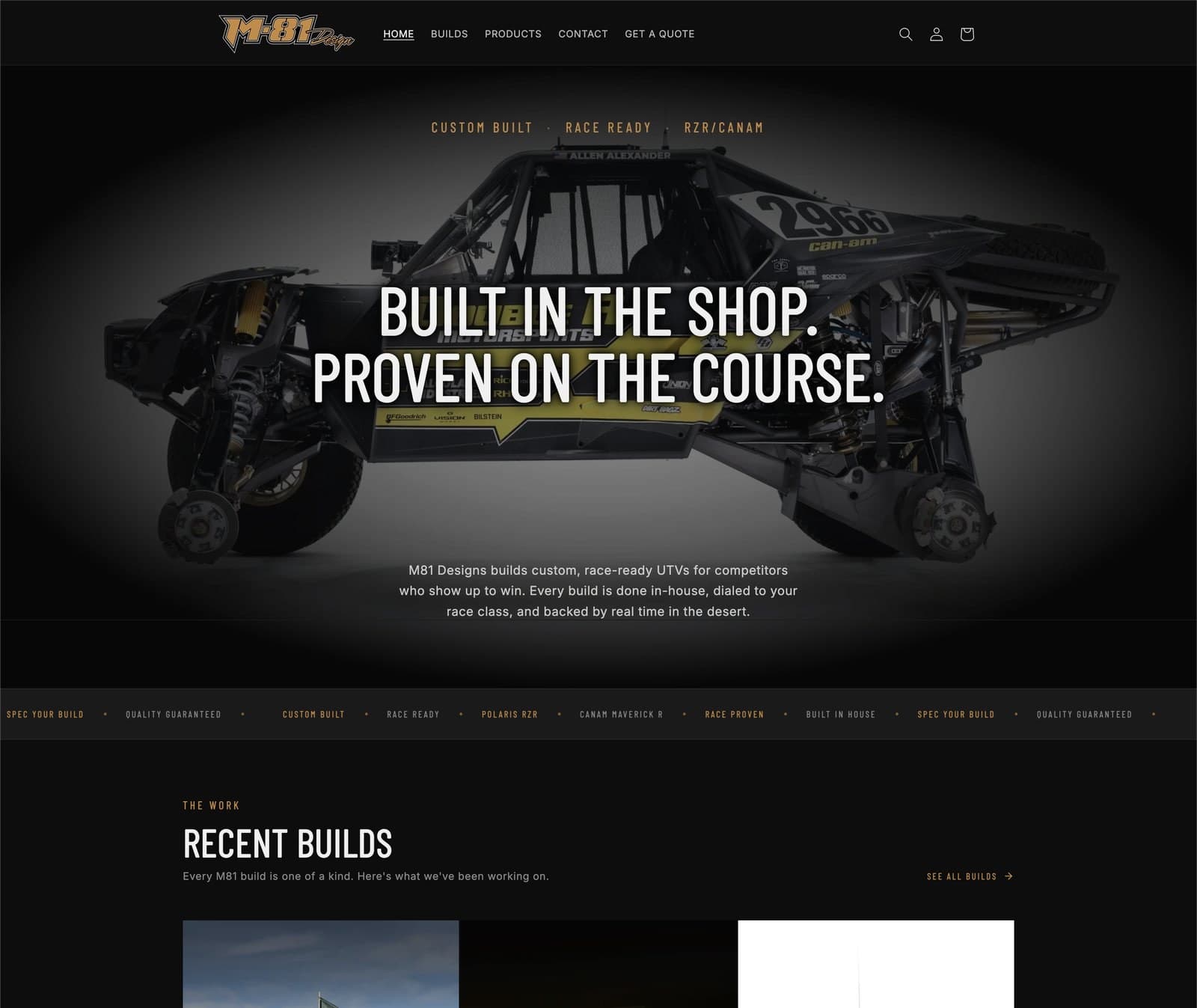 M81 Designs website preview