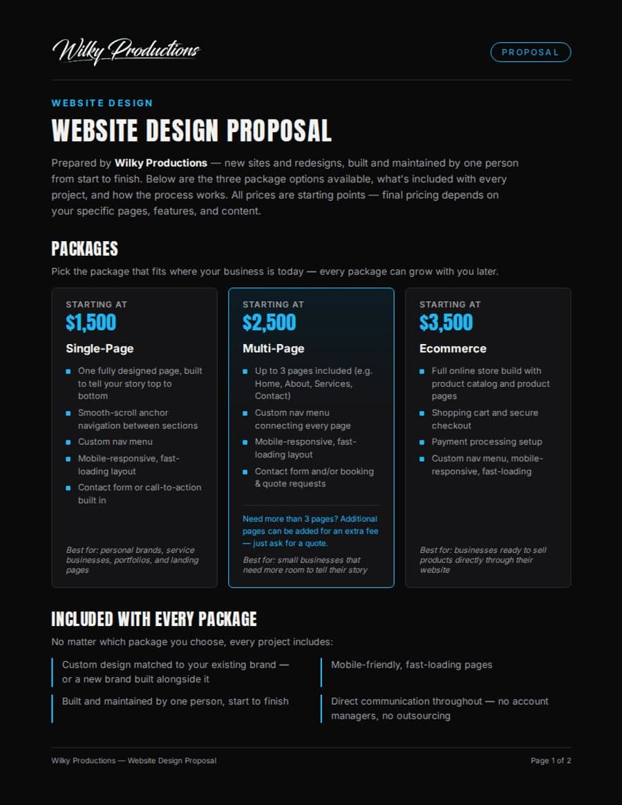 Website Design Proposal PDF preview